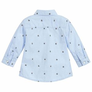 Younger Boys Blue Printed Shirt