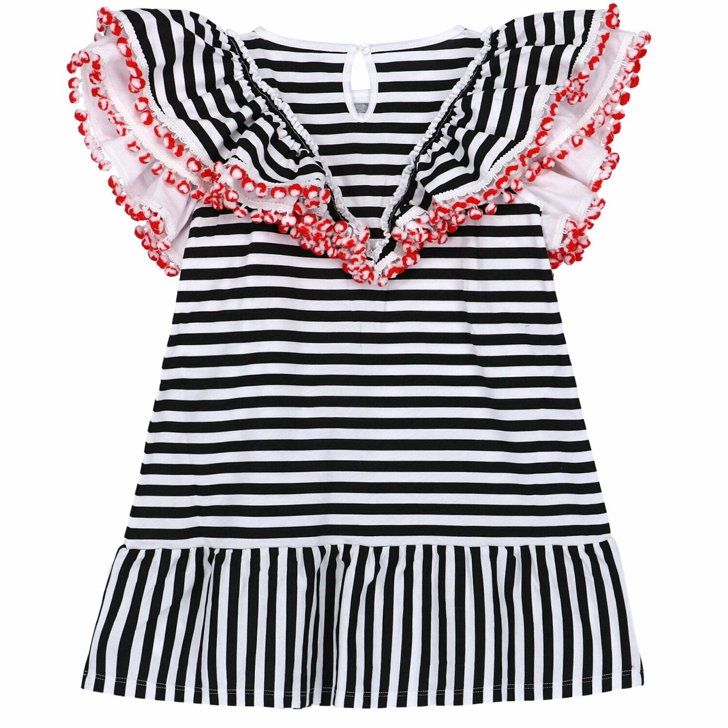 Girls Black & White Jersey Dress, 1, hi-res image number null