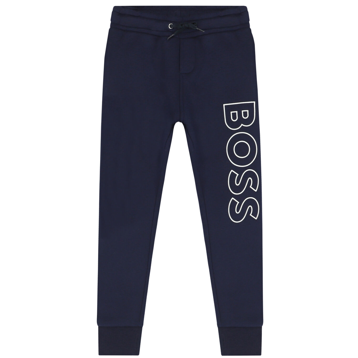 Boys Navy Blue Logo Joggers, 1, hi-res