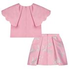 Girls Pink Bow Skirt Set, 1, hi-res