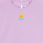 طقم شورتات للبنات الصغيرات باللونين العاجي والبنفسجي, 1, hi-res