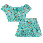 طقم تنورة باللون الأزرق للبنات, 1, hi-res