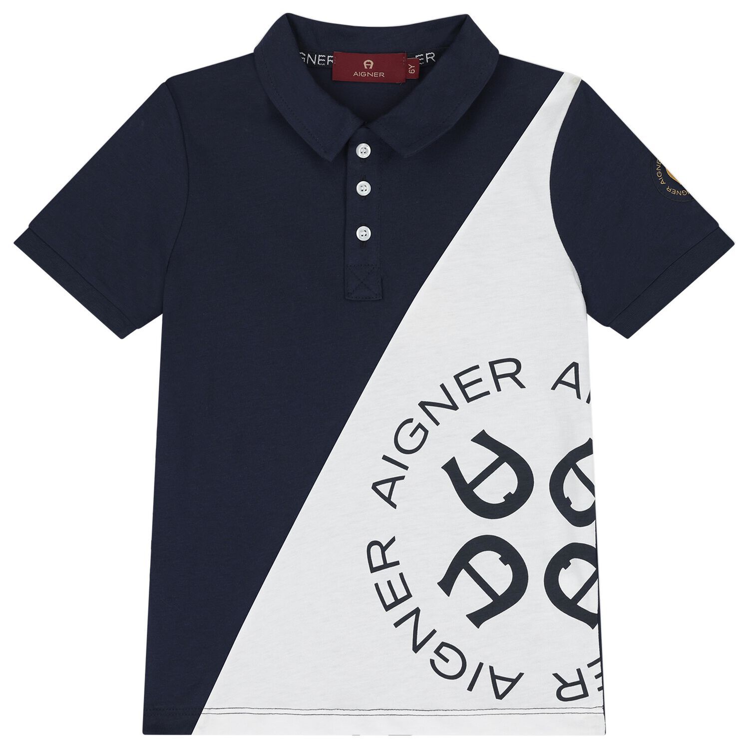 Boys Navy Blue & White Polo Shirt, 1, hi-res image number null