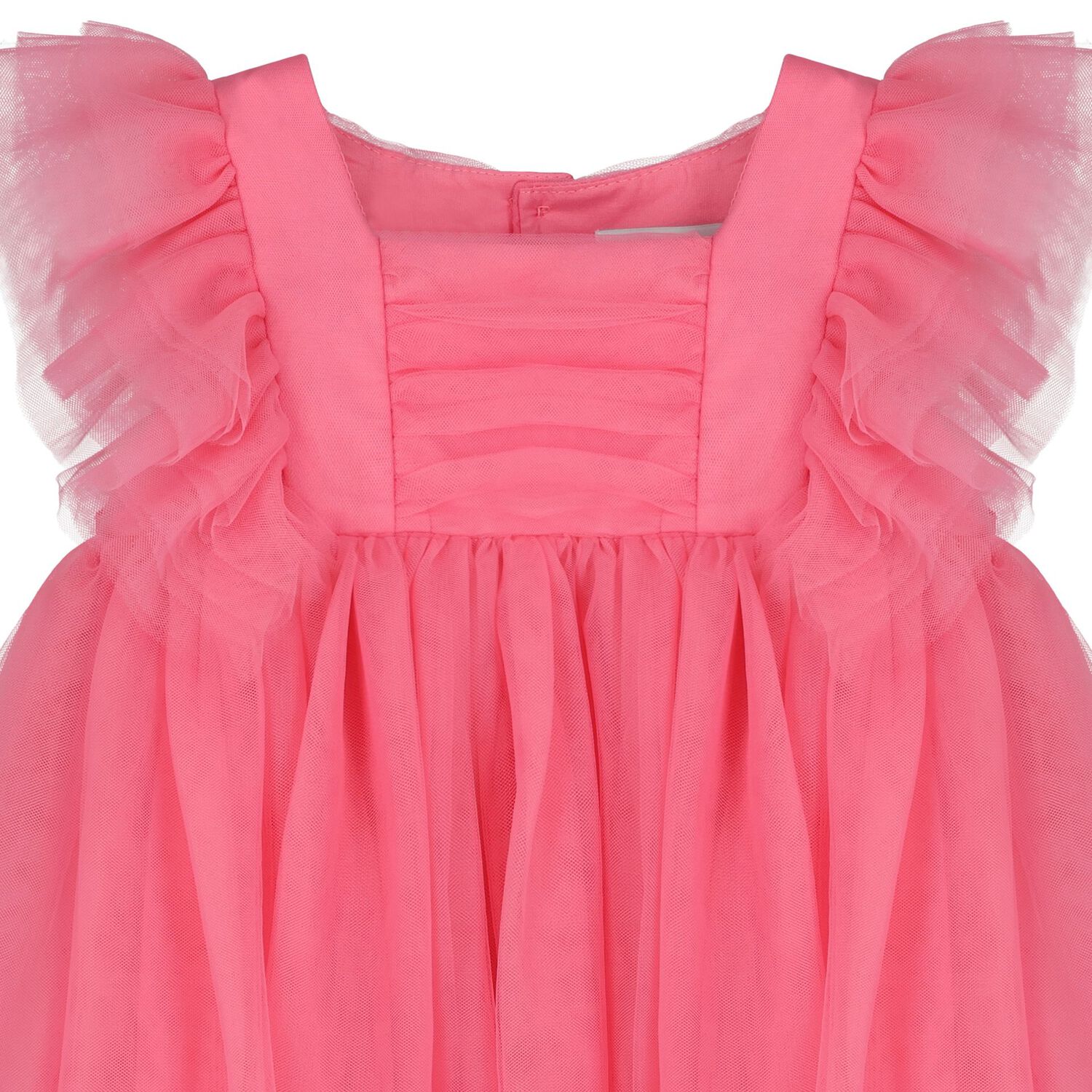 Younger Girls Pink Tulle Dress, 1, hi-res