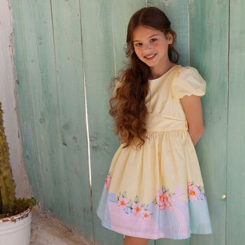 Girls Yellow Floral Dress