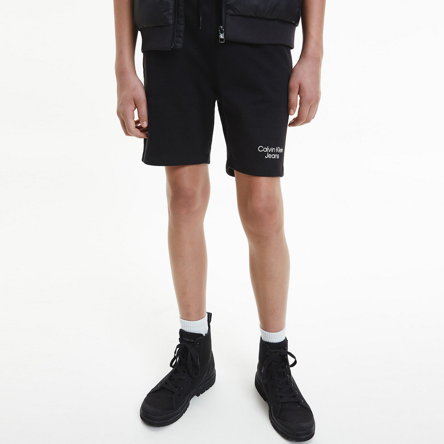 Boys Black Logo Shorts, 2, hi-res image number null
