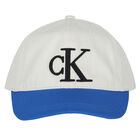 كاب بالشعار باللون الأزرق والعاجى, 1, hi-res