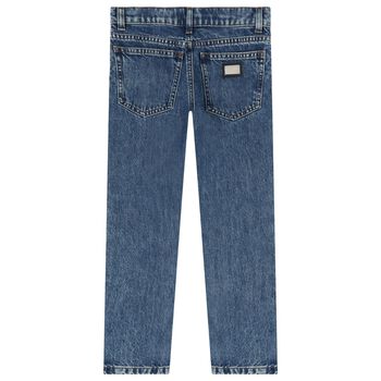 Boys Blue Logo Denim Jeans