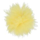 Girls Yellow Tulle Flower Hairclip, 2, hi-res