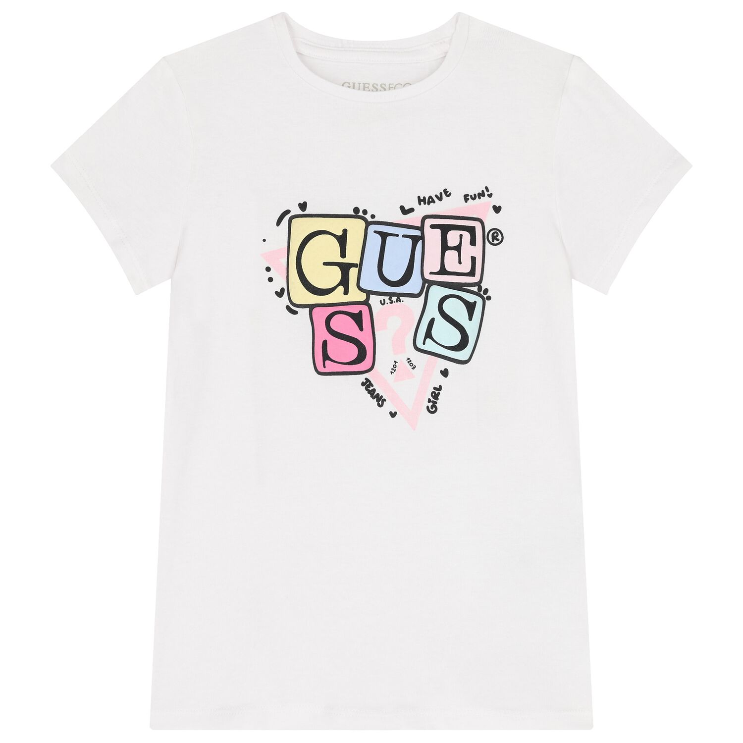 Girls White Logo T-Shirt, 1, hi-res image number null
