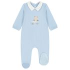 Baby Boys Ivory & Blue Babygrows ( 2-Pack ), 2, hi-res