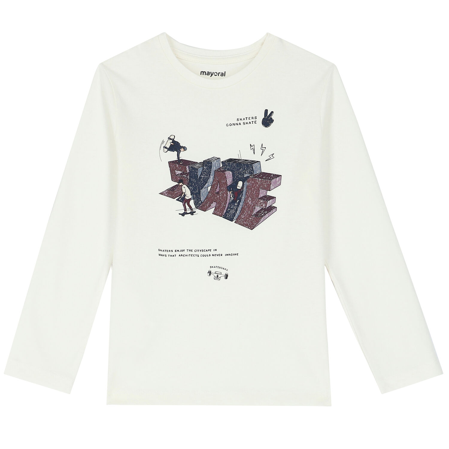 توب بأكمام طويلة باللون الكحلي والأبيض للأولاد (قطعتين), 1, hi-res