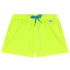 Boys Neon Yellow Swim Shorts, 1, hi-res