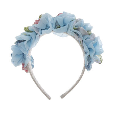 Girls Blue Floral Headband