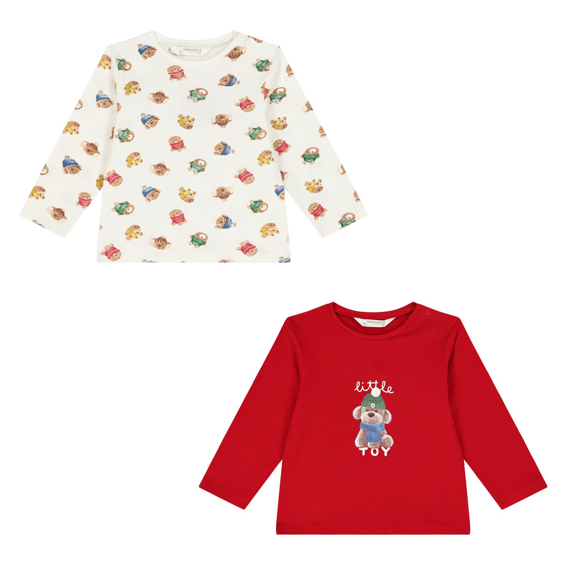 Mayoral Baby Boys Red Ivory Long Sleeve Top 2 Pack Junior Couture Bahrain