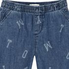 Baby Boys Denim Blue Logo Jeans, 1, hi-res