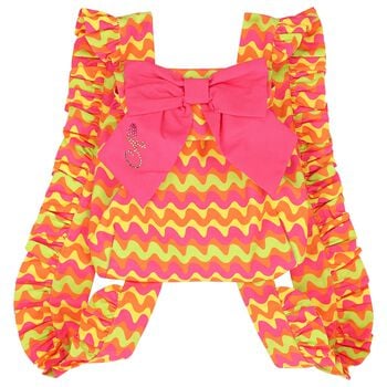 Girls Pink, Orange & Yellow Ruffle Backpack