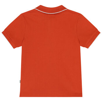 Younger Boys Orange Logo Polo Shirt