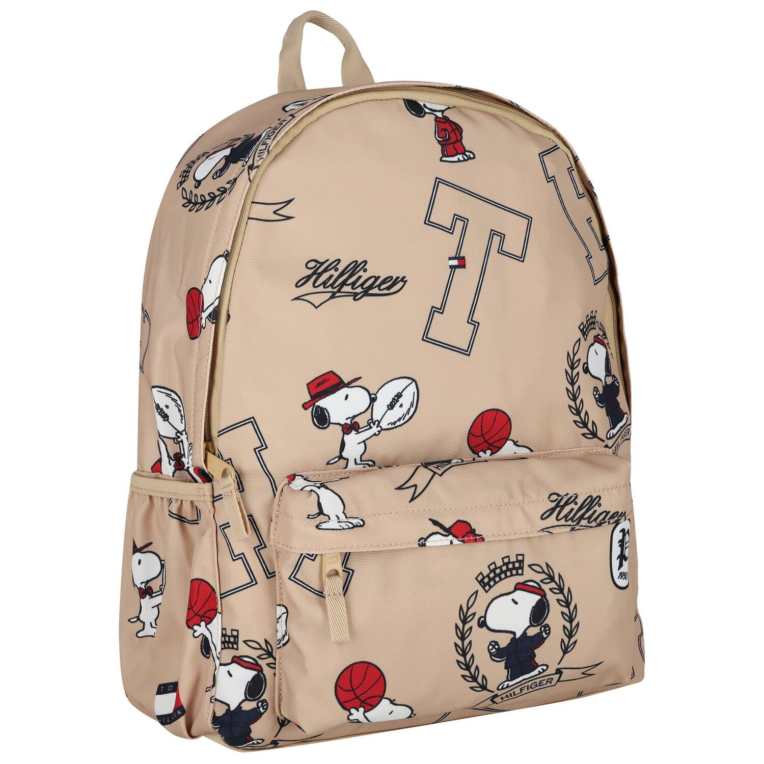 Beige Snoopy Logo Backpack ( 45CM ), 1, hi-res
