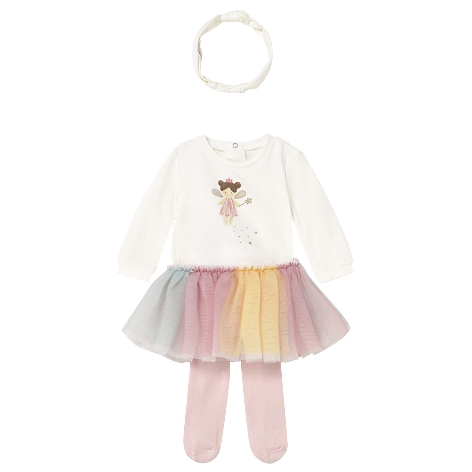 Baby Girls Ivory 3 Piece Bodysuit & Tutu Set, 1, hi-res image number null
