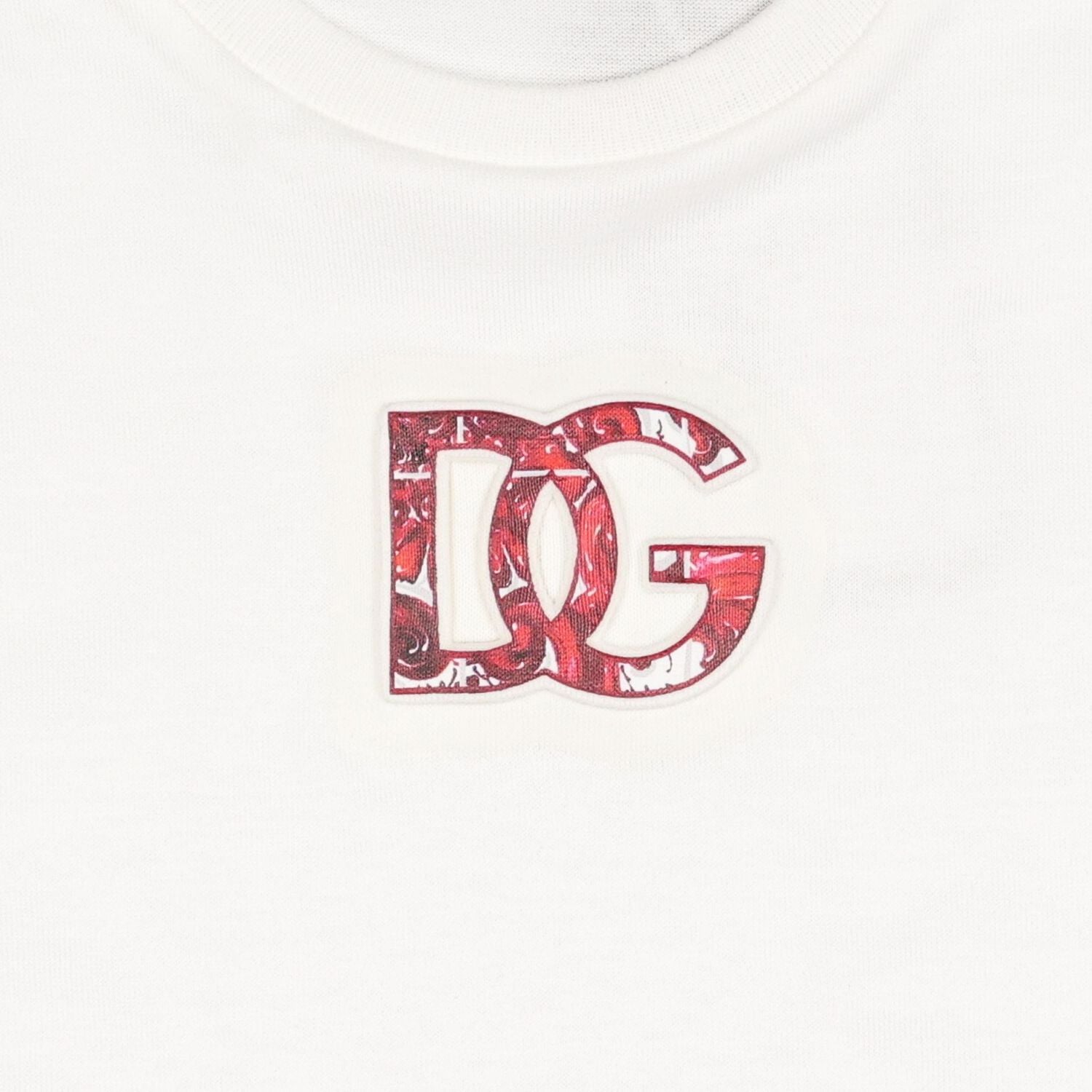 White & Red Majolica Embossed Logo Baby T-Shirt, 1, hi-res