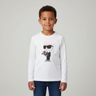 Boys White Ikonik Karl Long Sleeve Top, 2, hi-res