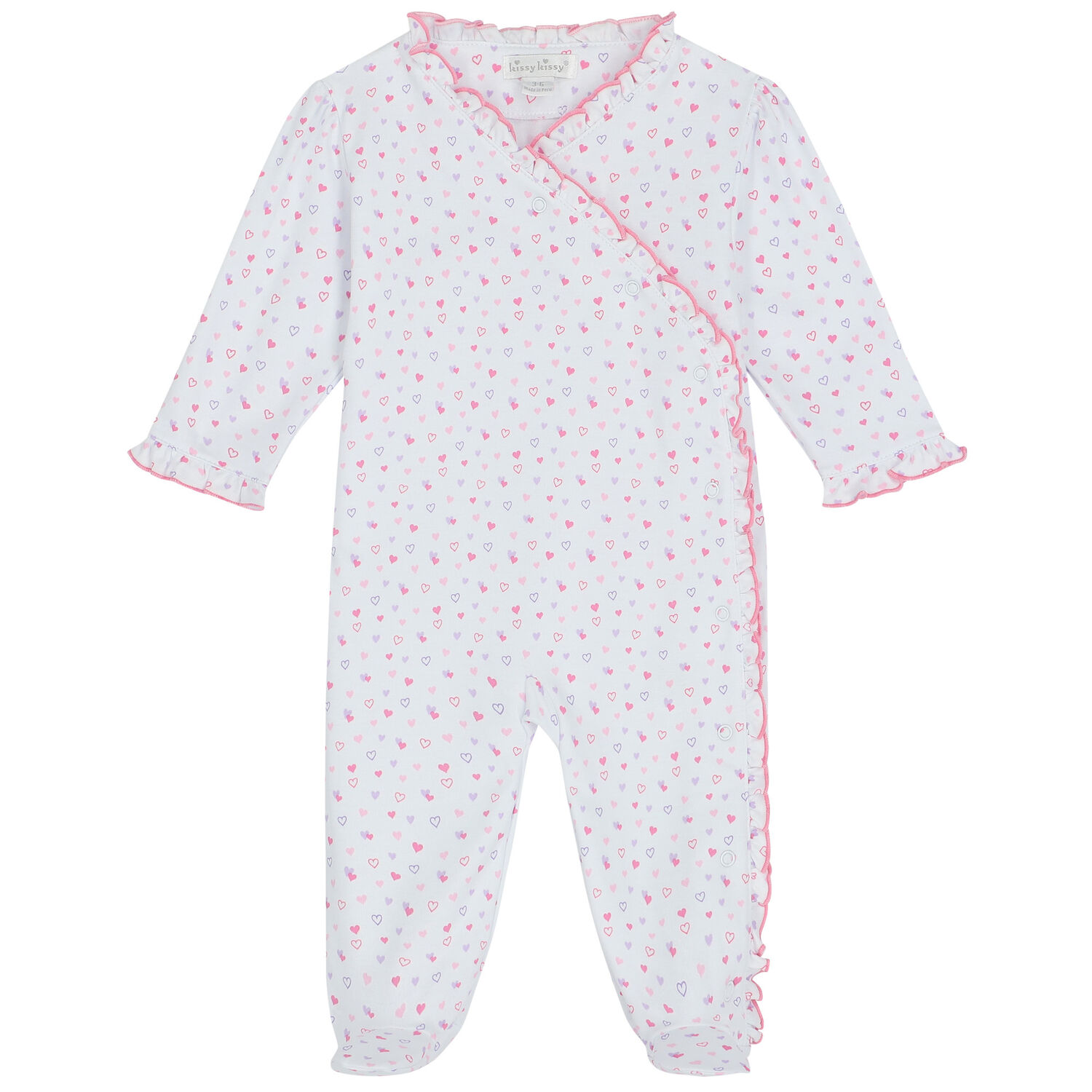 أفرول بنات بطبعة قلوب باللون الابيض, 1, hi-res