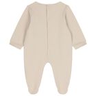 Baby Boys Beige Logo Babygrow, 1, hi-res