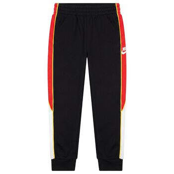 Boys Black & Red Logo Joggers