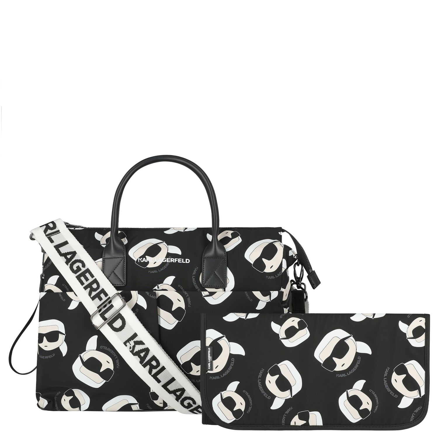 Black & White Logo Baby Changing Bag, 1, hi-res
