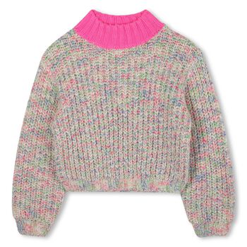 Girls Pink Knitted Sweatshirt