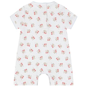 Baby Boys White Toy Print Romper