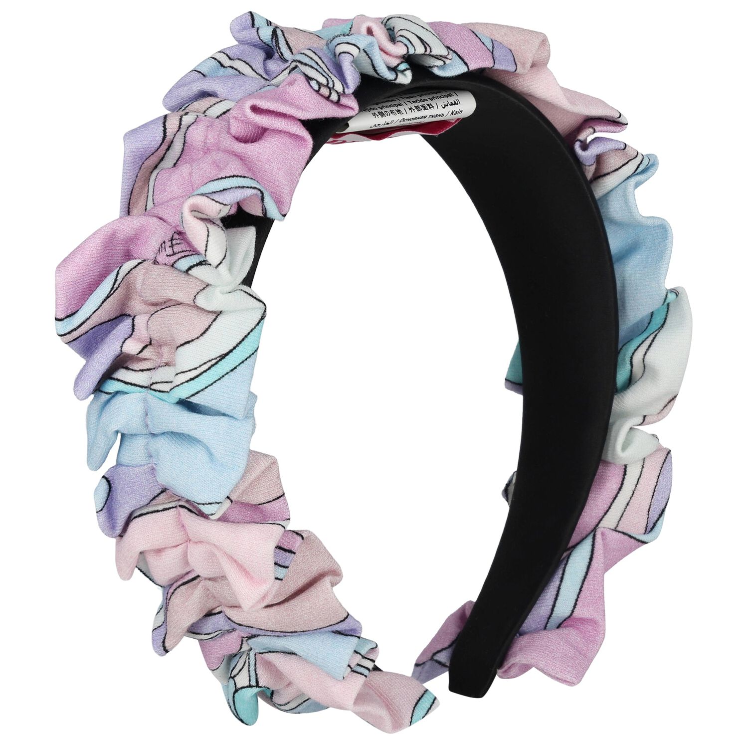 Girls Pink, Lilac & Blue Ruffle Headband, 3, hi-res