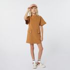 Girls Beige Logo Dress, 2, hi-res