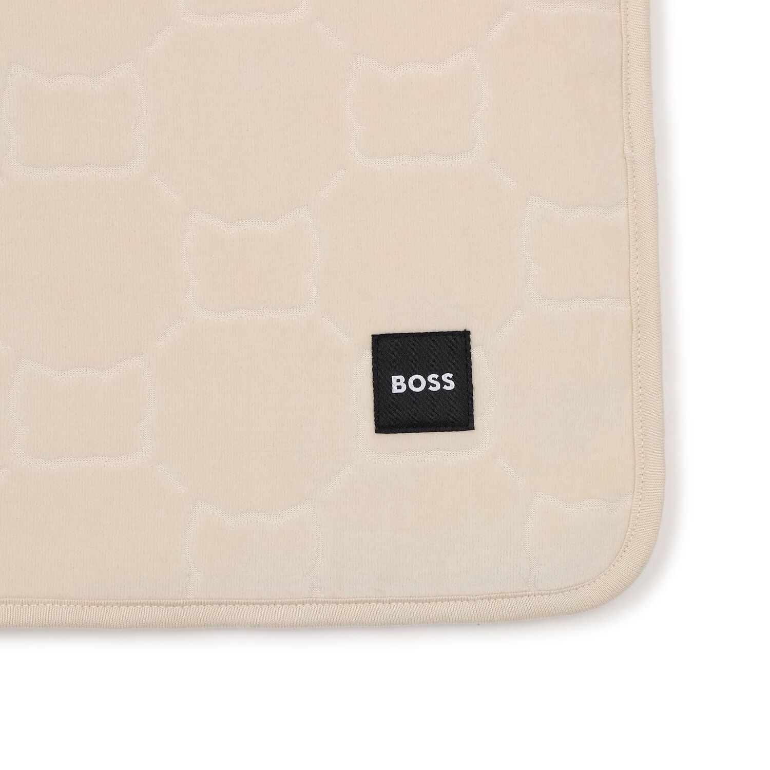 Beige & White Logo Baby Blanket, 1, hi-res