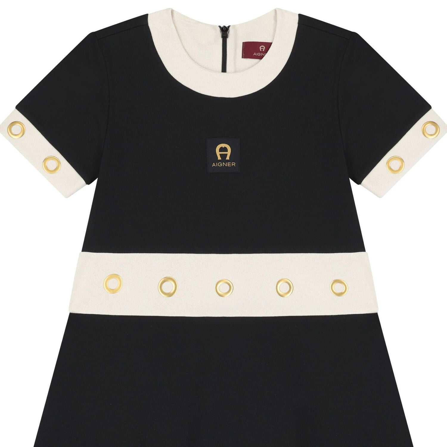 Girls Black Logo Dress, 1, hi-res