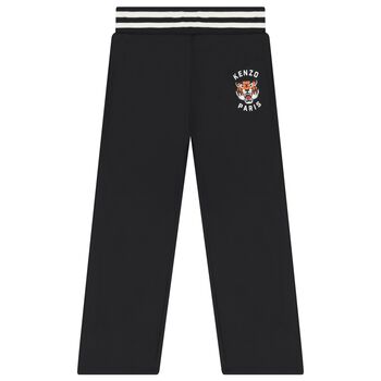 Boys Black Tiger Logo Trousers