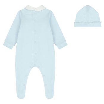 Baby Boys Blue & White Babygrow Set