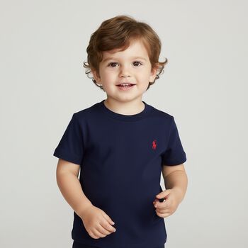 Baby Boys Navy Blue Logo T-Shirt