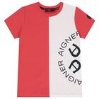 Boys Red & White Logo T-Shirt, 3, hi-res