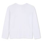 Girls White Logo Long Sleeve Top, 1, hi-res