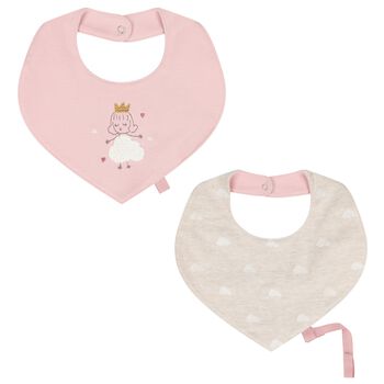 Baby Girls Pink & Beige Waterproof Bib Set ( 2-Pack )