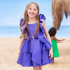 فستان مكشكش باللون البنفسجي , 1, hi-res