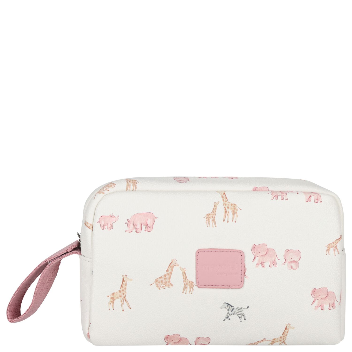 Baby Girls Ivory & Pink Toiletry Bag, 2, hi-res