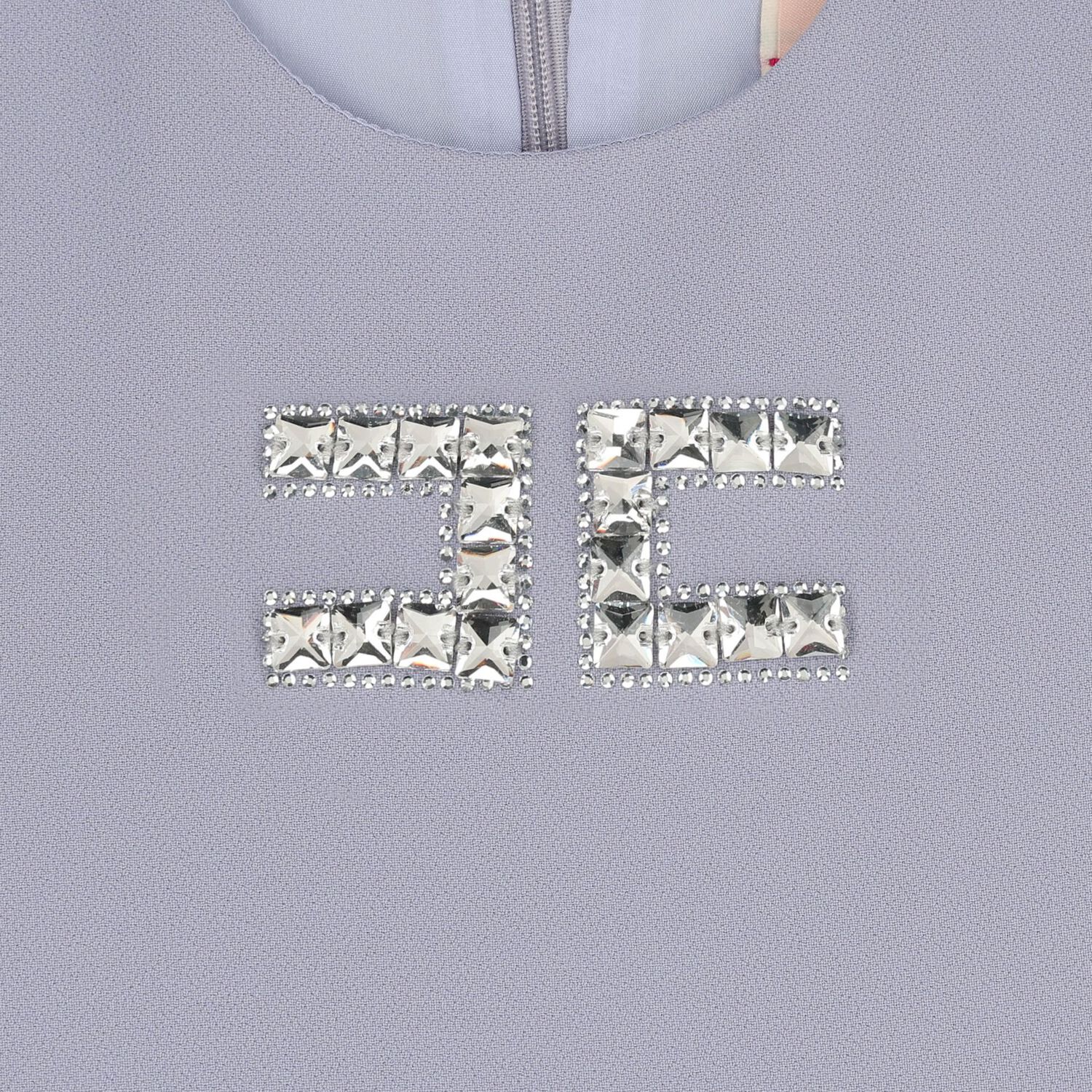 فستان بناتي مزين بشعار ماسي مطوي باللون البنفسجي, 3, hi-res