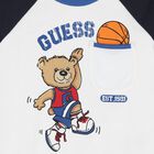 Baby Boys Navy Blue & White Teddy Bear Logo Tracksuit, 1, hi-res
