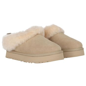 Girls Beige Tazzelle Suede Mules