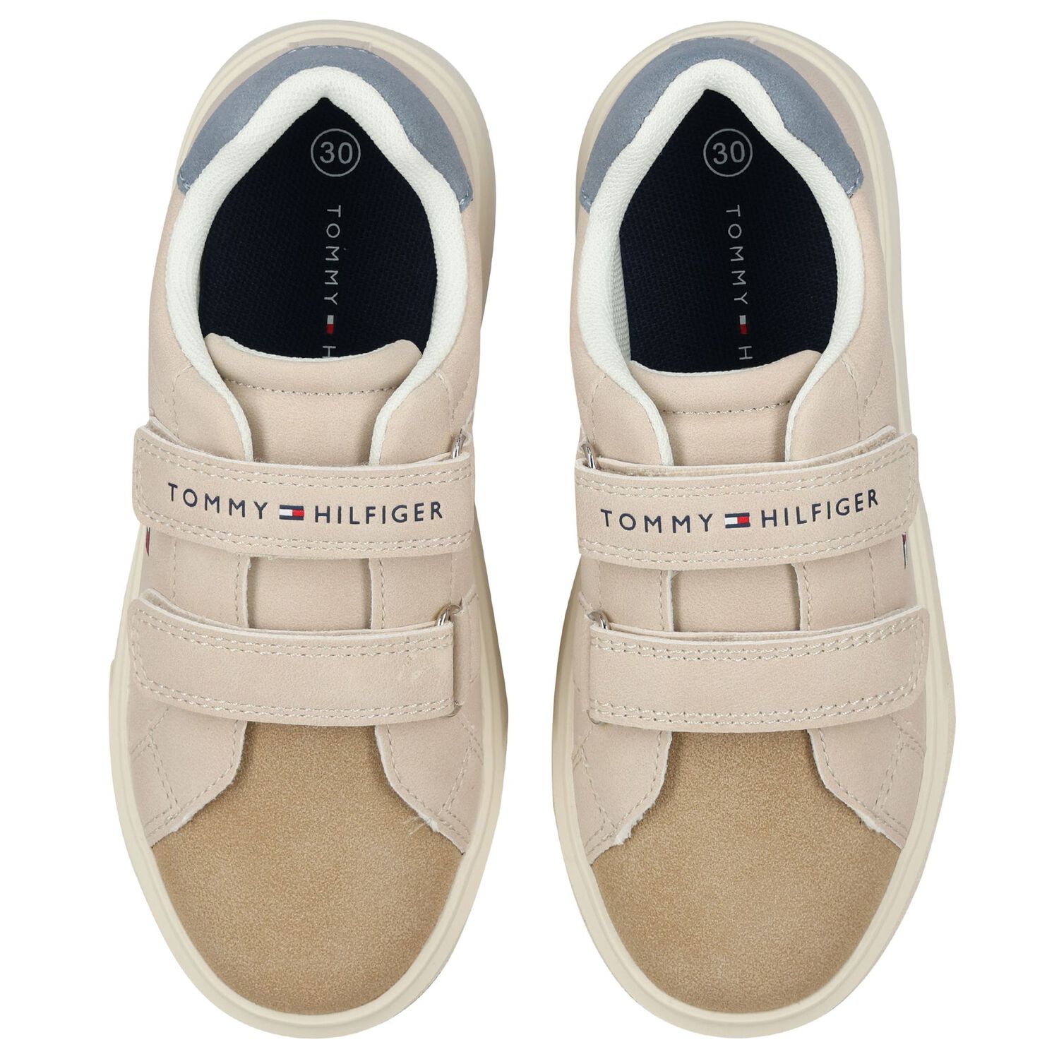 Boys Beige Logo Trainers, 1, hi-res
