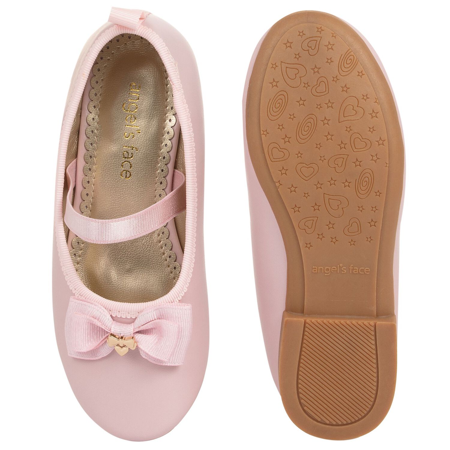 Younger Girls Pink Bow Leather Shoes, 1, hi-res