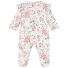Baby Girls Pink Floral Ruffled Babygrow, 1, hi-res